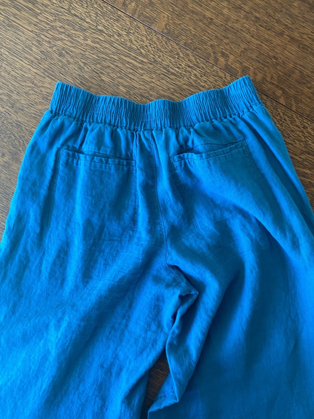 Athleta Teal Linen Wide-Leg Women’s Pants - Picture 3 of 5